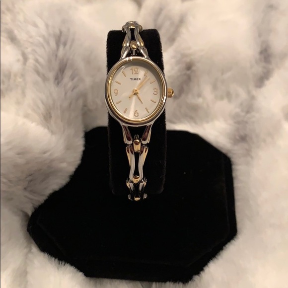 Timex Watch Silver & Gold Band - Picture 1 of 6